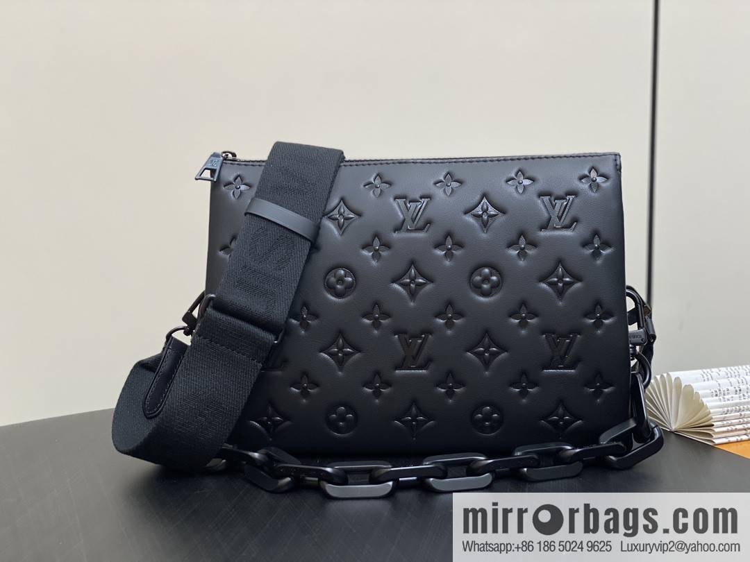 [Boutique‑grade] M11370 black full leather embossed, chain bag series, the new COUSSIN small handbag of the season