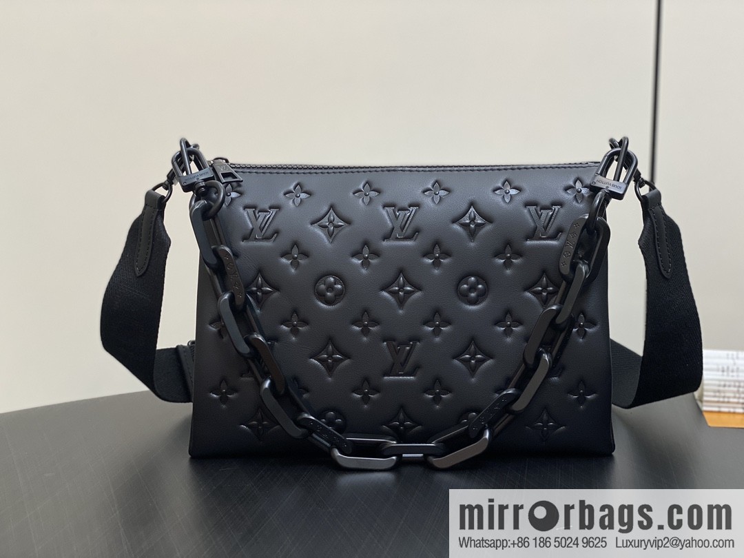 [Boutique‑grade] M11370 black full leather embossed, chain bag series, the new COUSSIN small handbag of the season