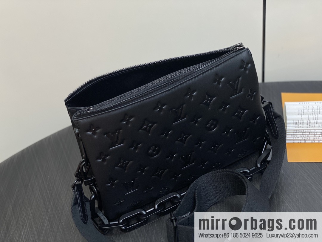 [Boutique‑grade] M11370 black full leather embossed, chain bag series, the new COUSSIN small handbag of the season
