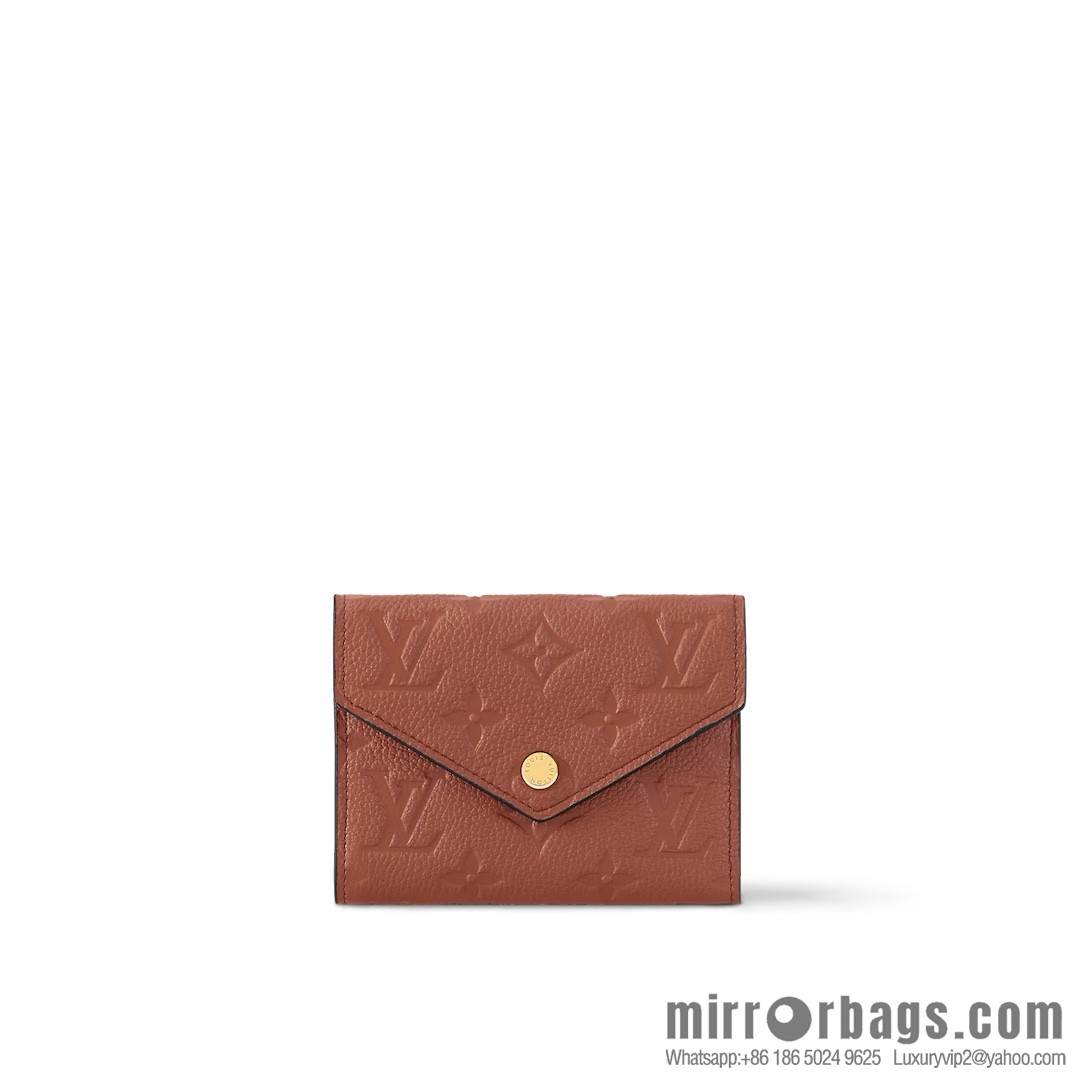 [Boutique‑grade] M11988 brown full leather, three-fold wallet series, 1 Victorine bag