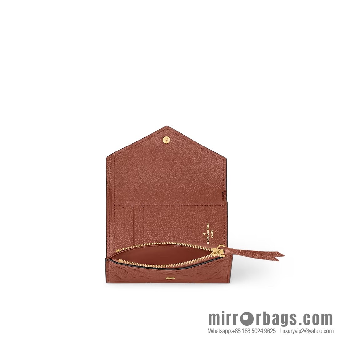 [Boutique‑grade] M11988 brown full leather, three-fold wallet series, 1 Victorine bag