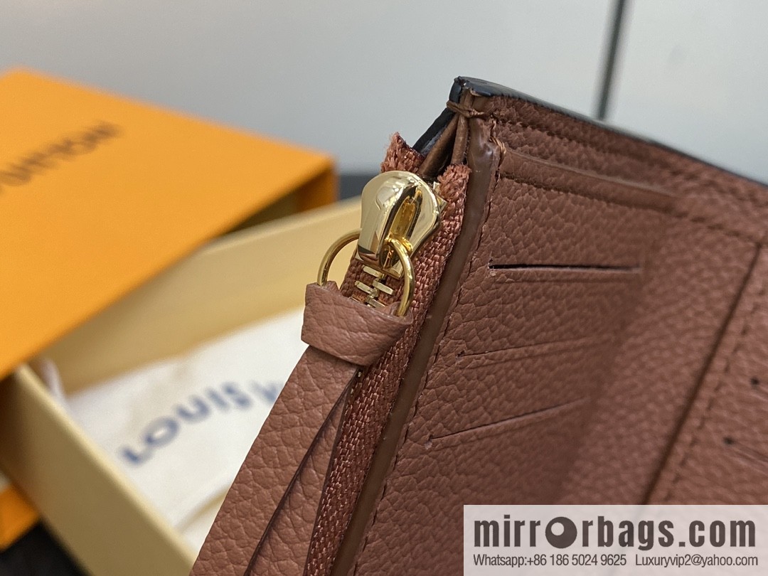 [Boutique‑grade] M11988 brown full leather, three-fold wallet series, 1 Victorine bag