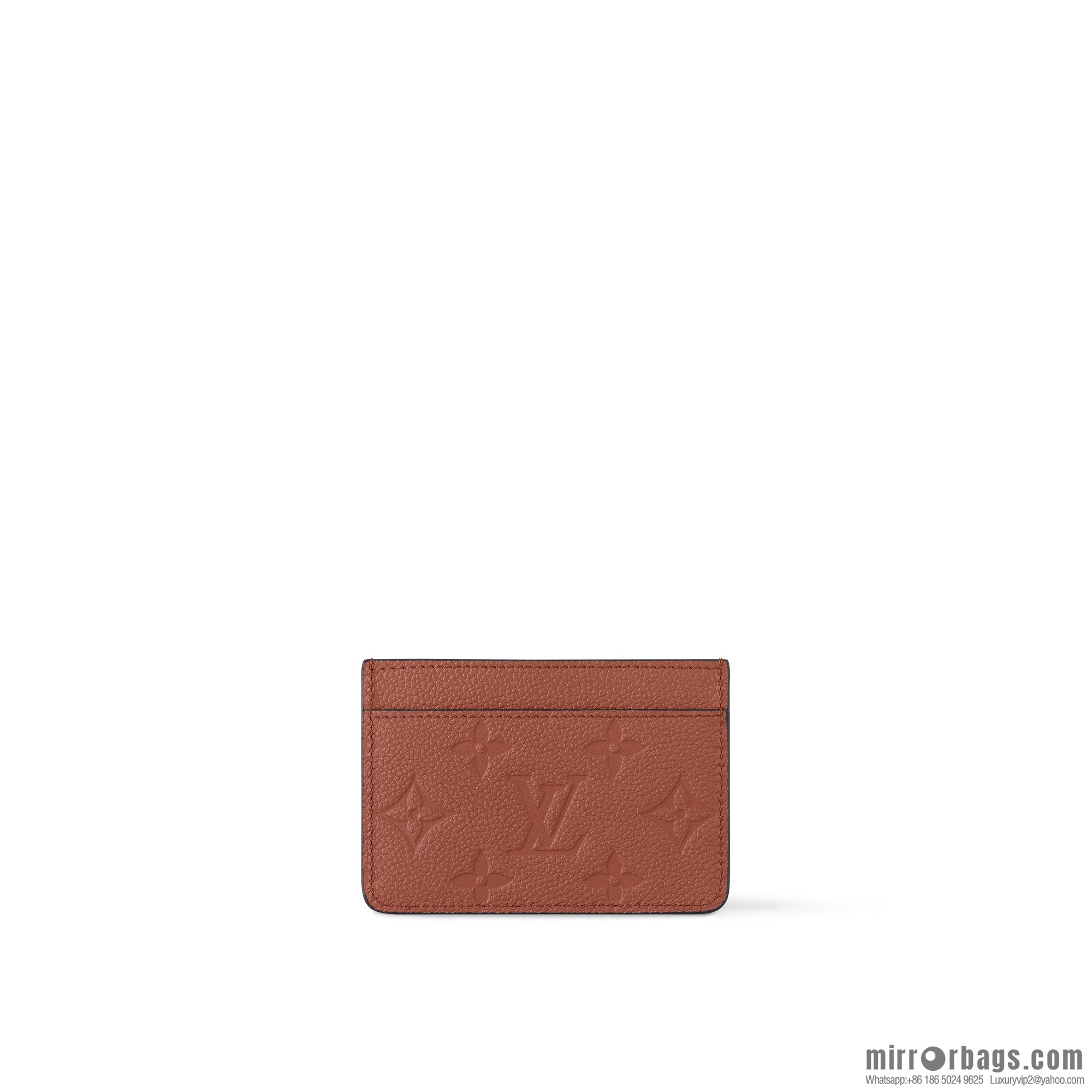 [Boutique‑grade] M83678 brown full leather embossed, card bag wallet series PORTE CARTES DOUBLE card holder
