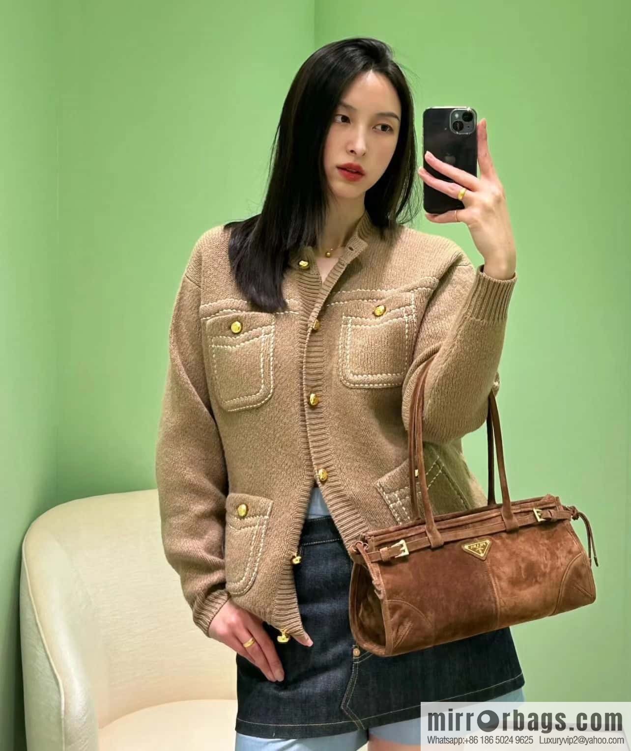 PRADA 🎉 LusSo lf 🎉 1BA426 🎉🎉 dark brown