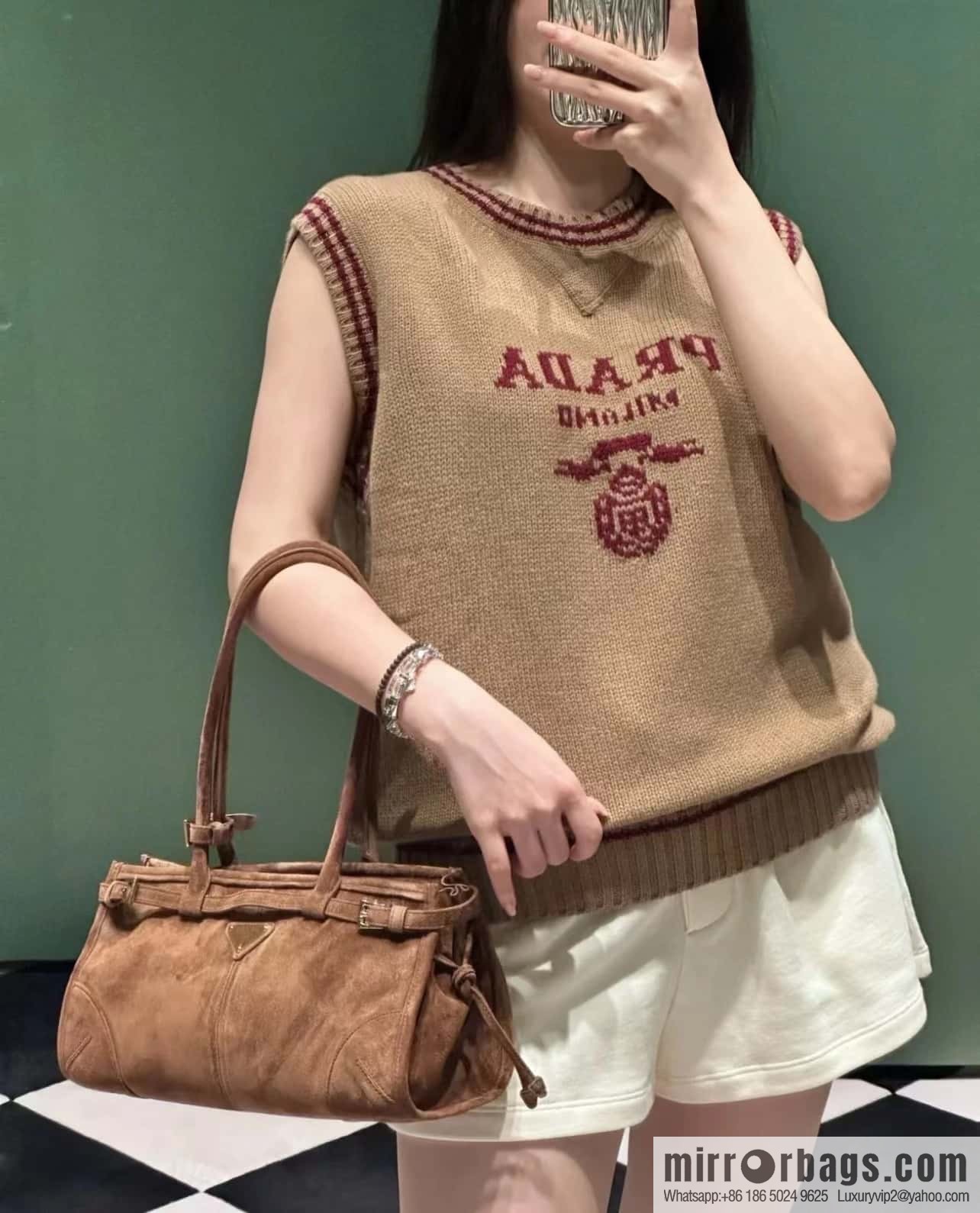 PRADA 🎉 LusSo lf 🎉 1BA426 🎉🎉 dark brown