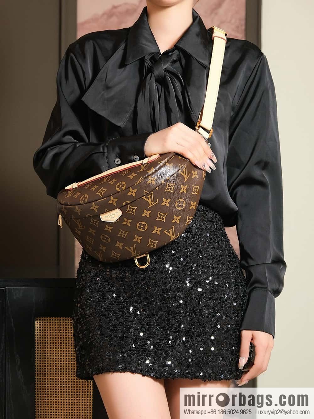 LV ππππππ chip diamond beating code fanny pack series #M
