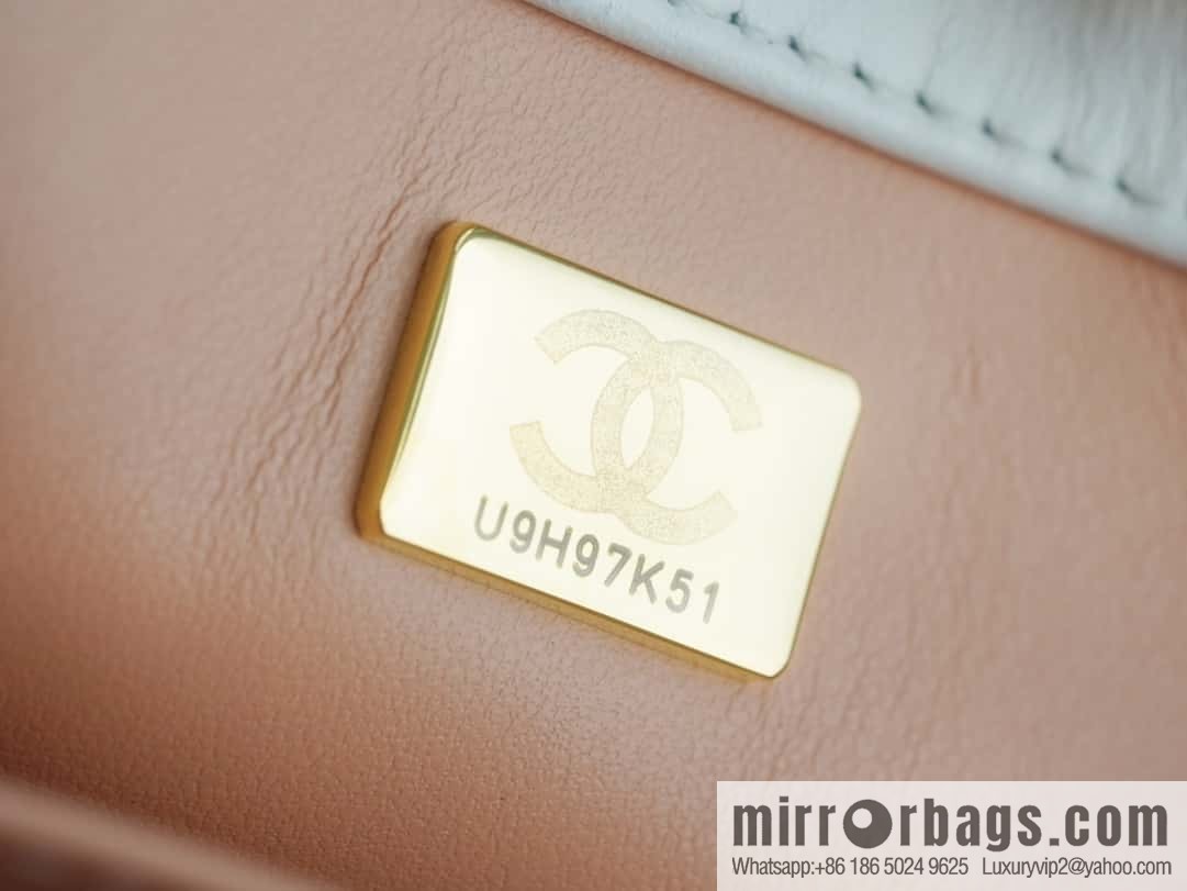 𝗖𝗛𝗔𝗡𝗘𝗟 𝟐𝟒𝐂 | original calfskin, double gold ball white AS2649