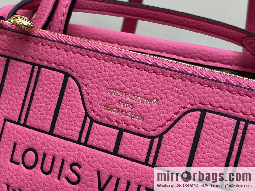 [Boutique‑grade] M12106 presbyopia rose red, double-sided shopping bag series Neverfull Bandoulière Inside Out BB handbag
