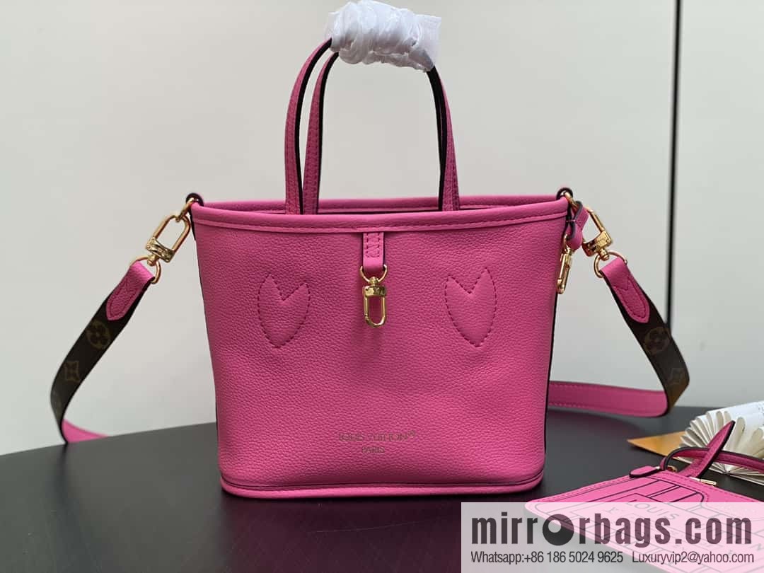 [Boutique‑grade] M12106 presbyopia rose red, double-sided shopping bag series Neverfull Bandoulière Inside Out BB handbag