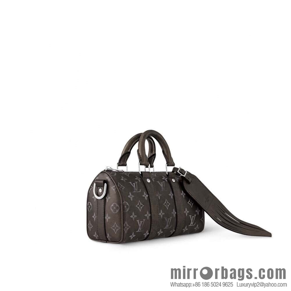 [Boutique‑grade] M11595 black full leather, men's bag, pillow bag series KEEPALL BANDOULIZRE 25 handbag