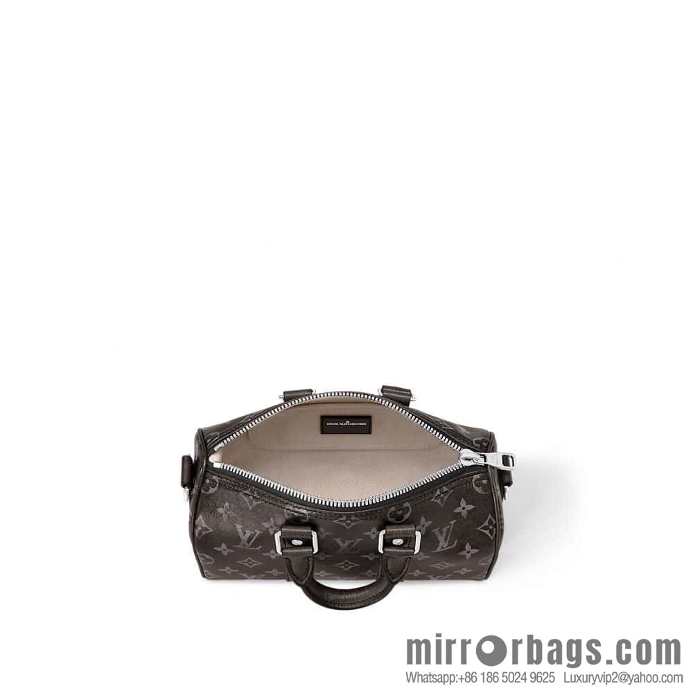 [Boutique‑grade] M11595 black full leather, men's bag, pillow bag series KEEPALL BANDOULIZRE 25 handbag