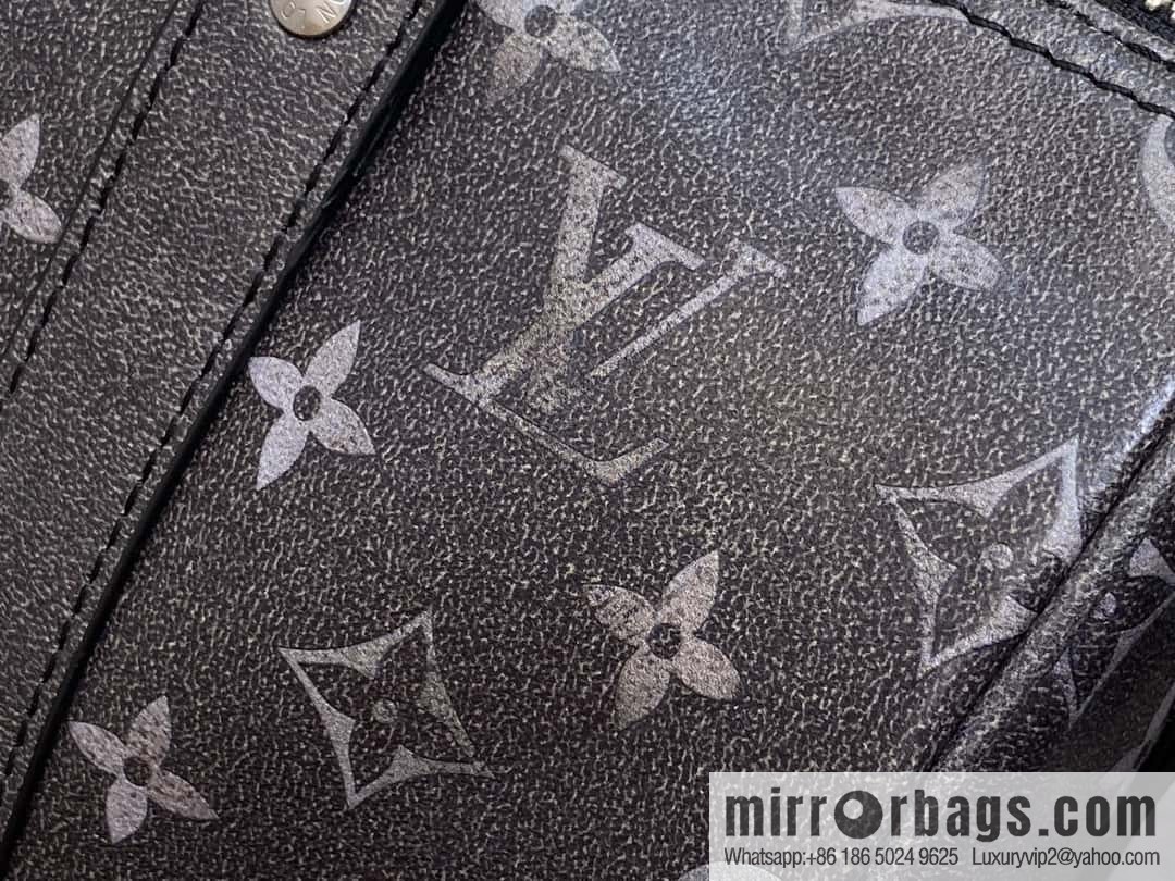 [Boutique‑grade] M11595 black full leather, men's bag, pillow bag series KEEPALL BANDOULIZRE 25 handbag