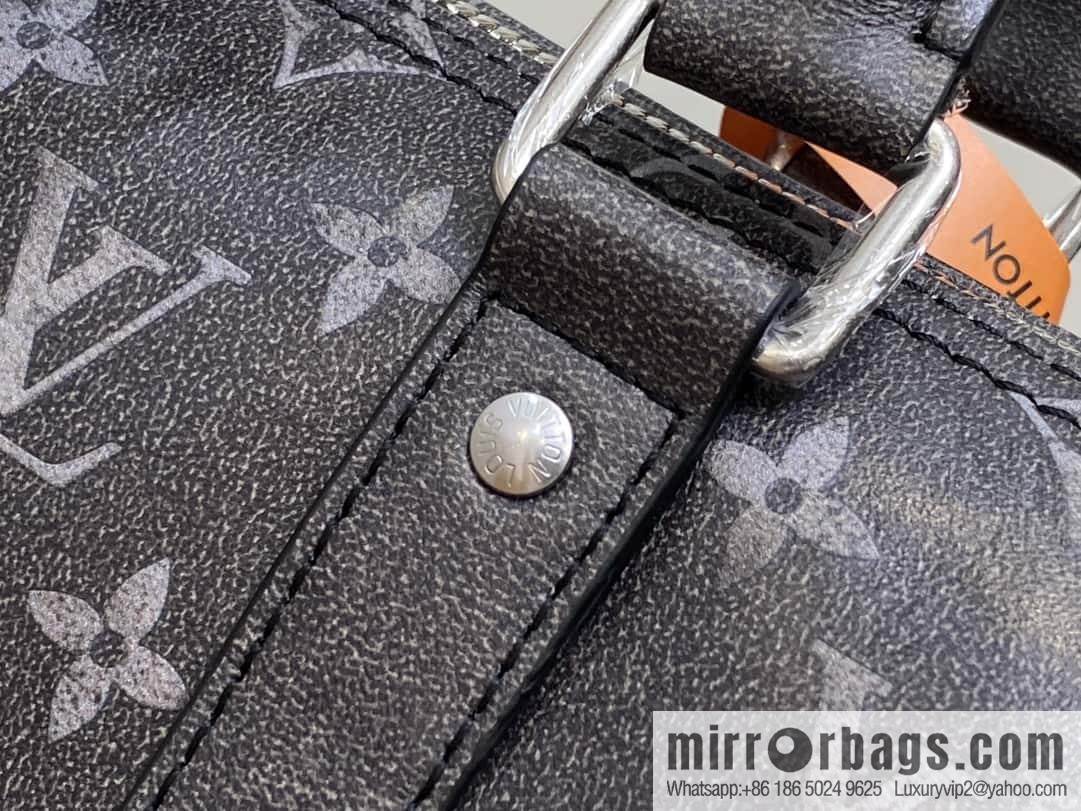 [Boutique‑grade] M11595 black full leather, men's bag, pillow bag series KEEPALL BANDOULIZRE 25 handbag