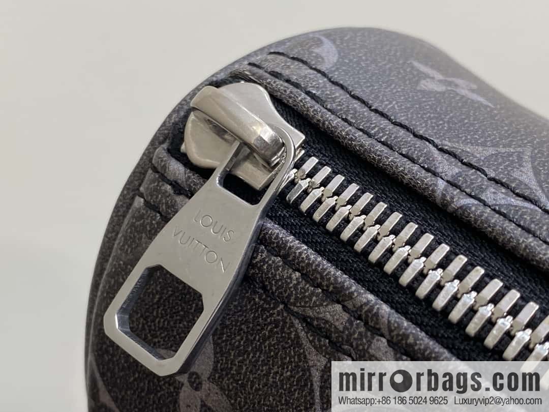[Boutique‑grade] M11595 black full leather, men's bag, pillow bag series KEEPALL BANDOULIZRE 25 handbag