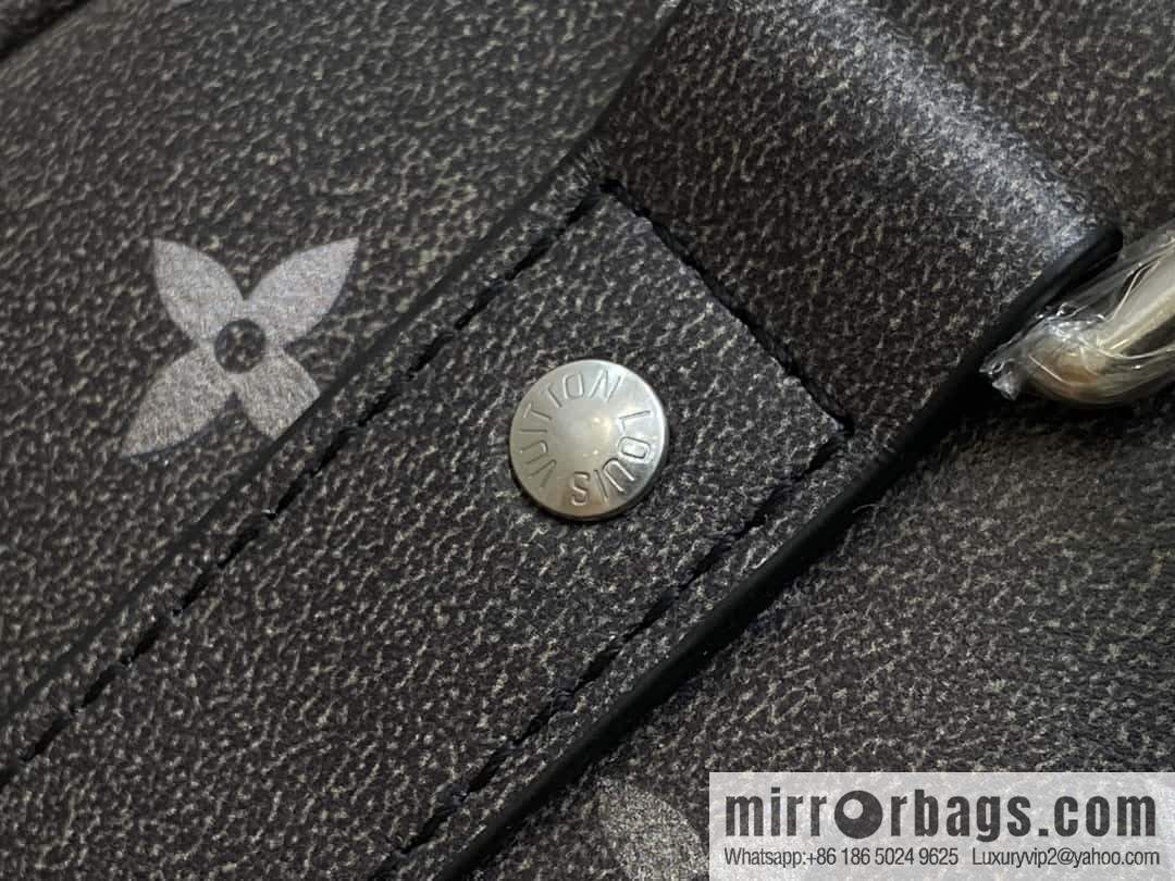 [Boutique‑grade] M11595 black full leather, men's bag, pillow bag series KEEPALL BANDOULIZRE 25 handbag