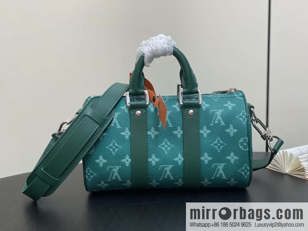 [Boutique‑grade] M12687 green, men's bag, pillow bag, speedy series KEEPALL BANDOULIZRE 25 handbag