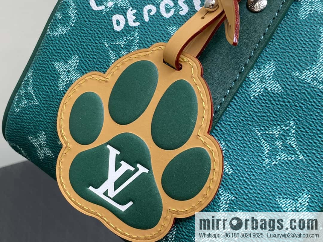 [Boutique‑grade] M12687 green, men's bag, pillow bag, speedy series KEEPALL BANDOULIZRE 25 handbag
