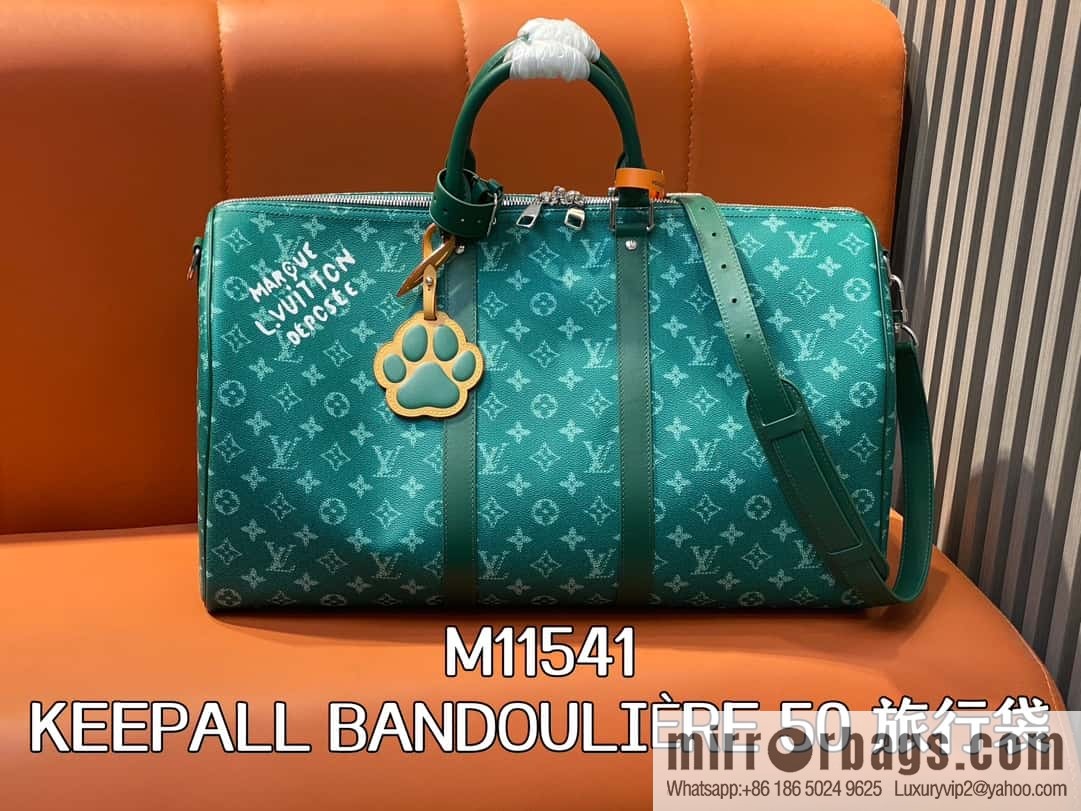 [Boutique‑grade] M11541 green, travel bag series, the new KEEPALL BANDOULIZRE 50 travel bag of the season
