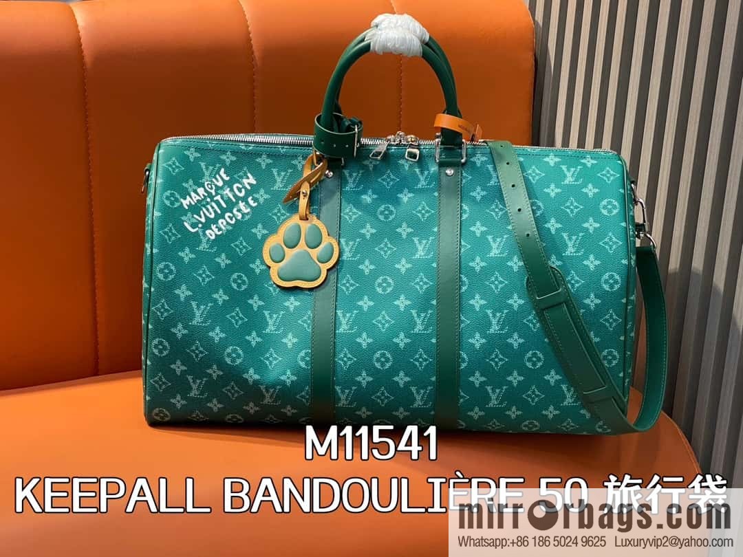 [Boutique‑grade] M11541 green, travel bag series, the new KEEPALL BANDOULIZRE 50 travel bag of the season
