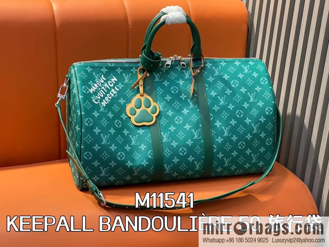 [Boutique‑grade] M11541 green, travel bag series, the new KEEPALL BANDOULIZRE 50 travel bag of the season