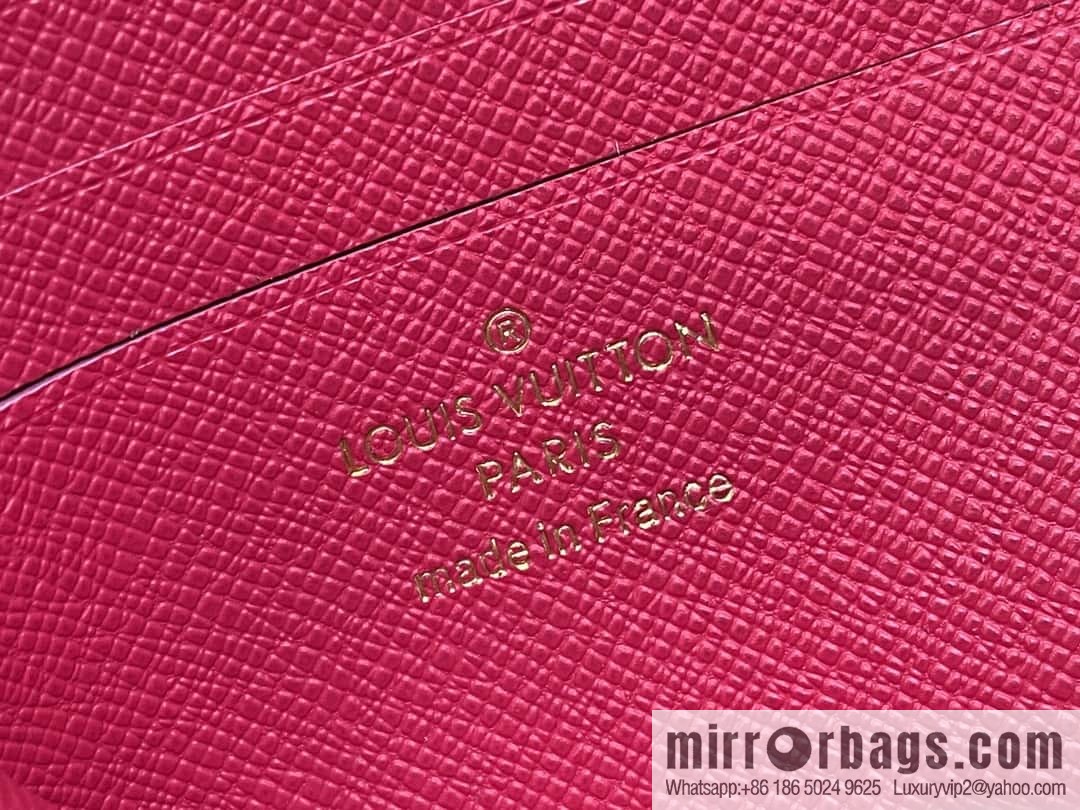 [Boutique‑grade] M83676 presbyopia rose red, zipper wallet series NEW Noah Compact wallet