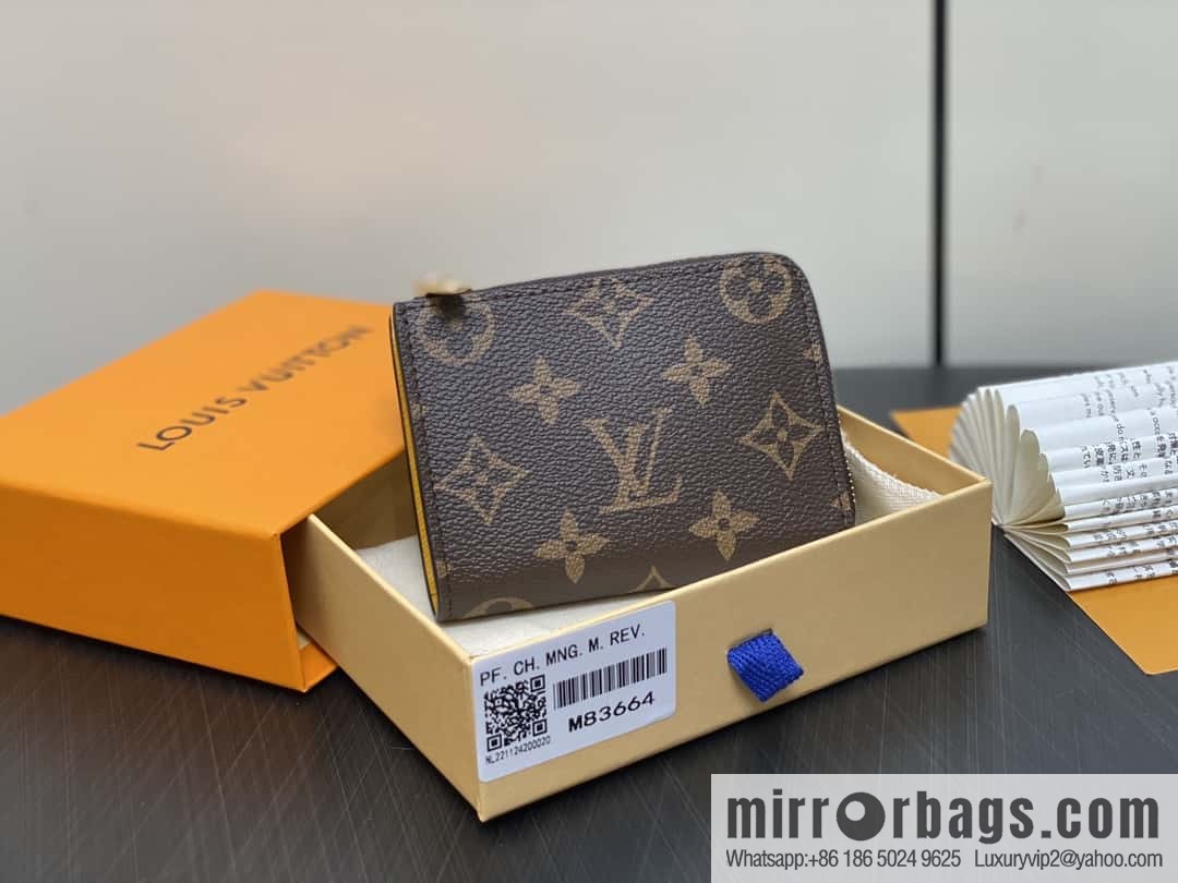 [Boutique‑grade] M83644 presbyopia yellow, zipper wallet series NEW Noah Compact wallet