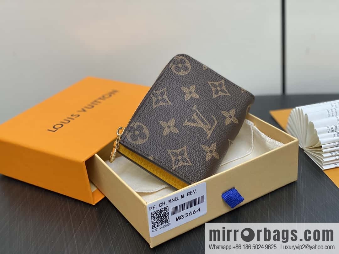 [Boutique‑grade] M83644 presbyopia yellow, zipper wallet series NEW Noah Compact wallet