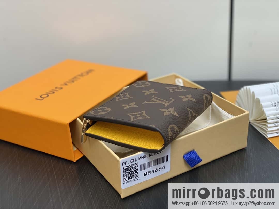 [Boutique‑grade] M83644 presbyopia yellow, zipper wallet series NEW Noah Compact wallet