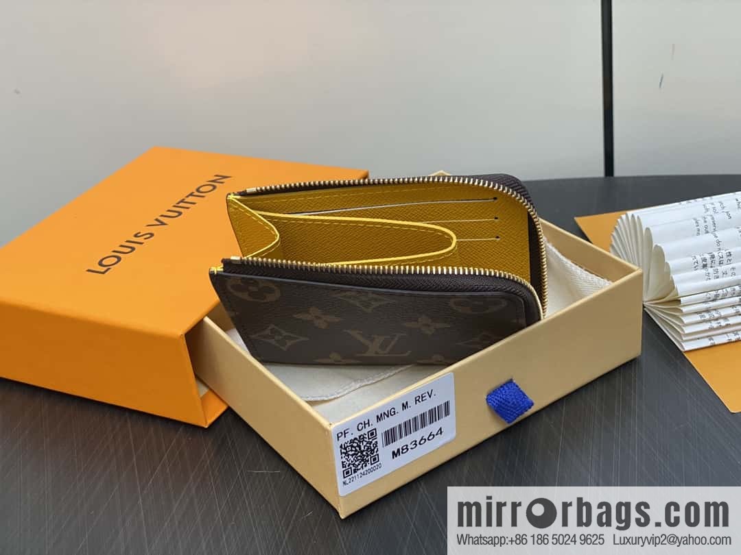 [Boutique‑grade] M83644 presbyopia yellow, zipper wallet series NEW Noah Compact wallet