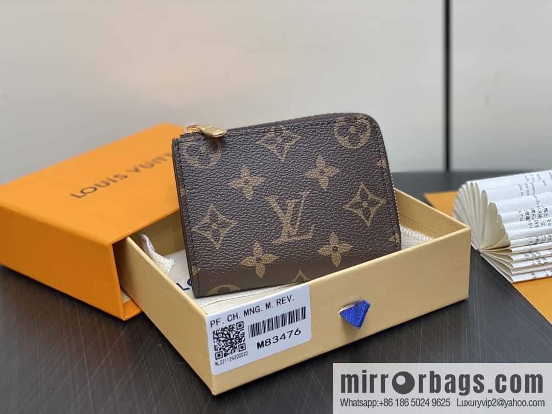 [Boutique‑grade] M83476 presbyopia brown, zipper wallet series NEW Noah Compact wallet