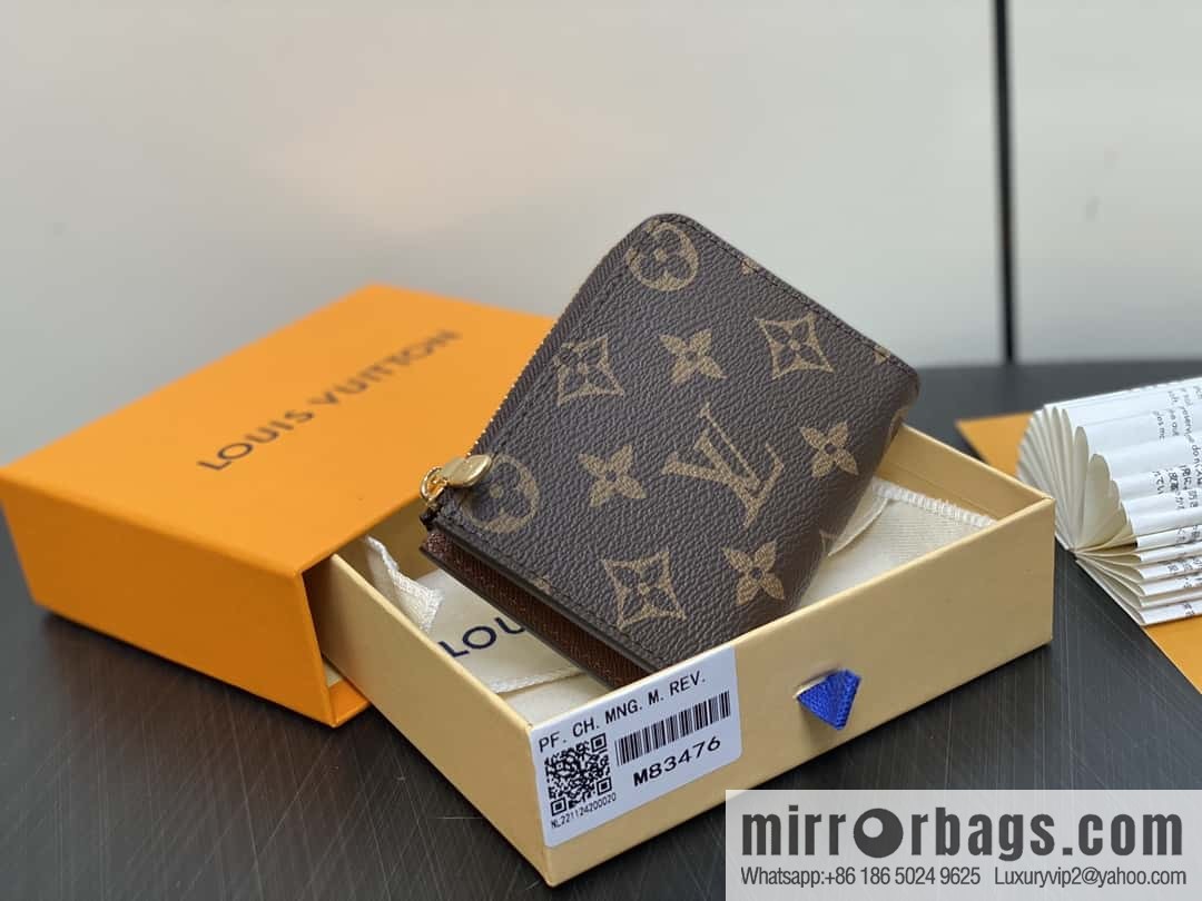 [Boutique‑grade] M83476 presbyopia brown, zipper wallet series NEW Noah Compact wallet