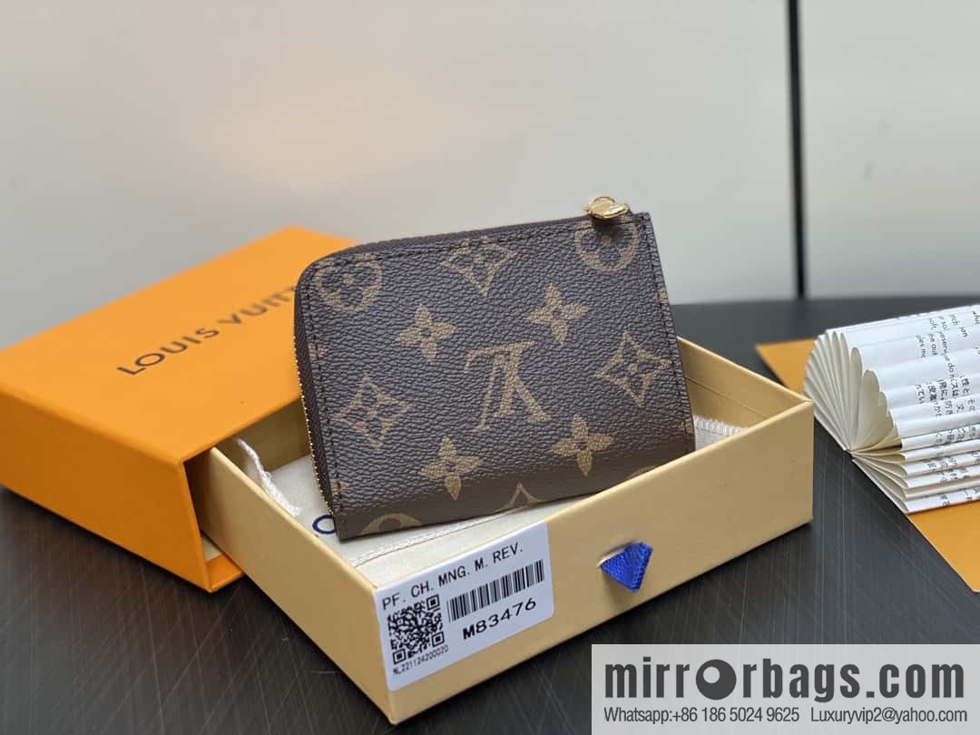 [Boutique‑grade] M83476 presbyopia brown, zipper wallet series NEW Noah Compact wallet