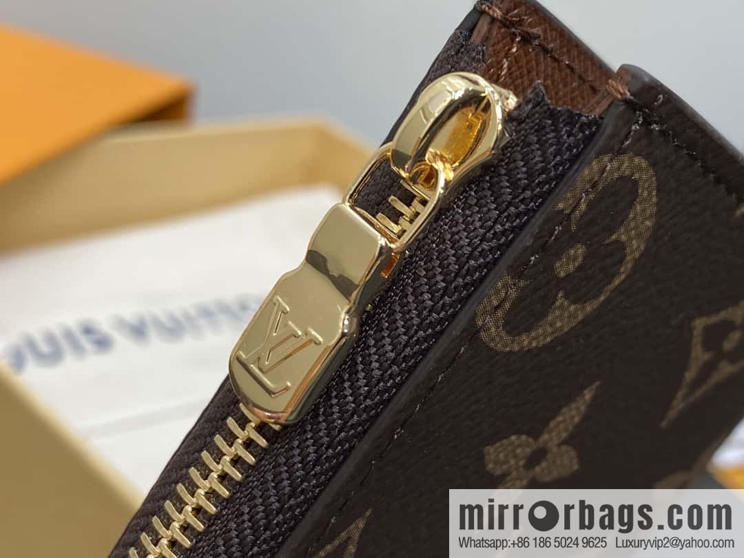[Boutique‑grade] M83476 presbyopia brown, zipper wallet series NEW Noah Compact wallet