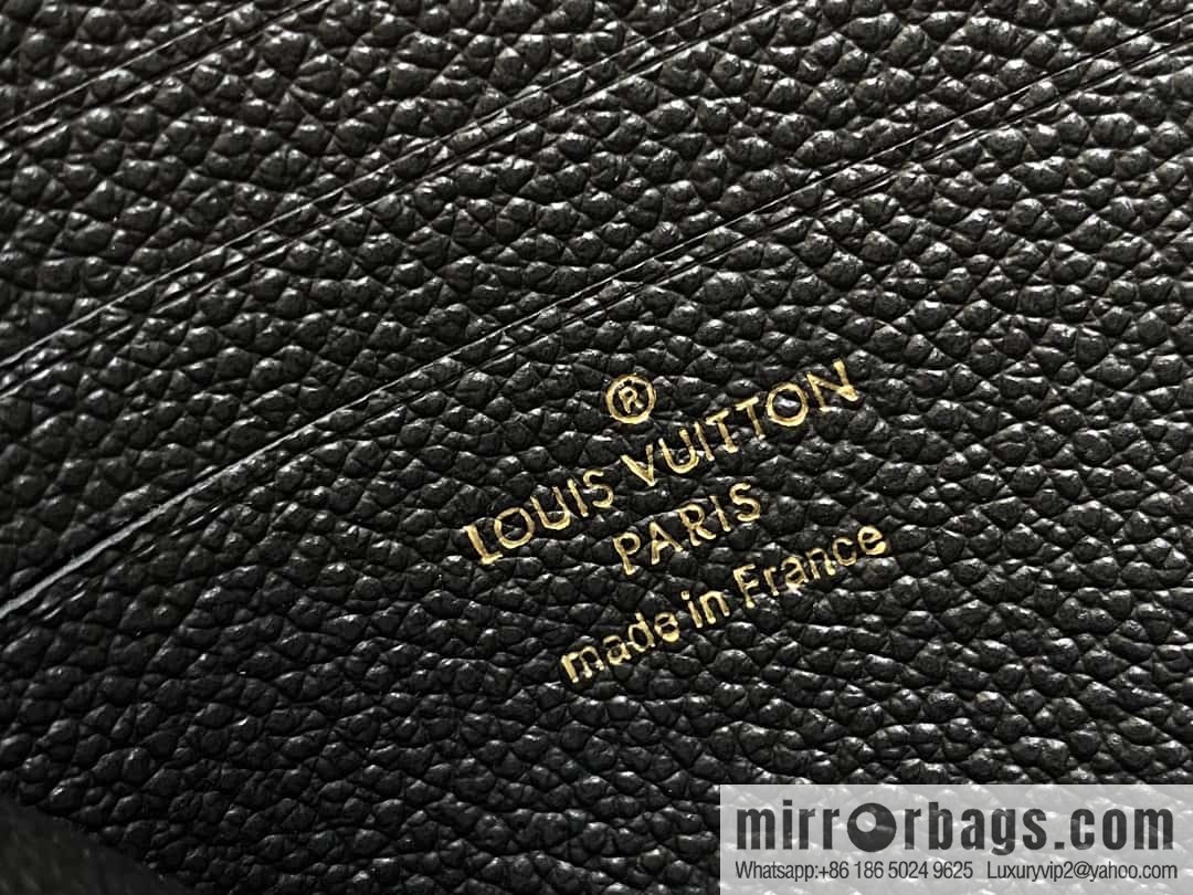 [Boutique‑grade] M83476 black full leather embossed, zipper wallet series NEW Noah Compact wallet