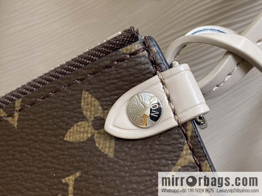 [Boutique‑grade] M12848 quartz white/large, water ripple bucket bag series Noe MM bucket bag