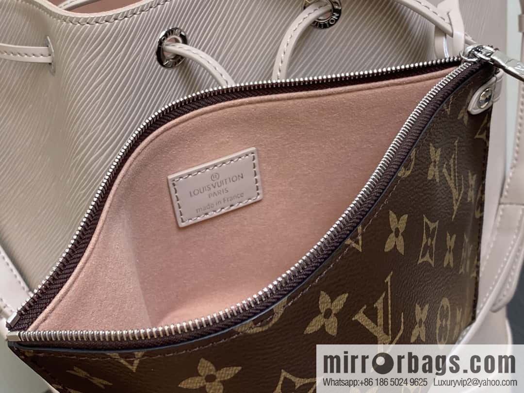 [Boutique‑grade] M12848 quartz white/large, water ripple bucket bag series Noe MM bucket bag