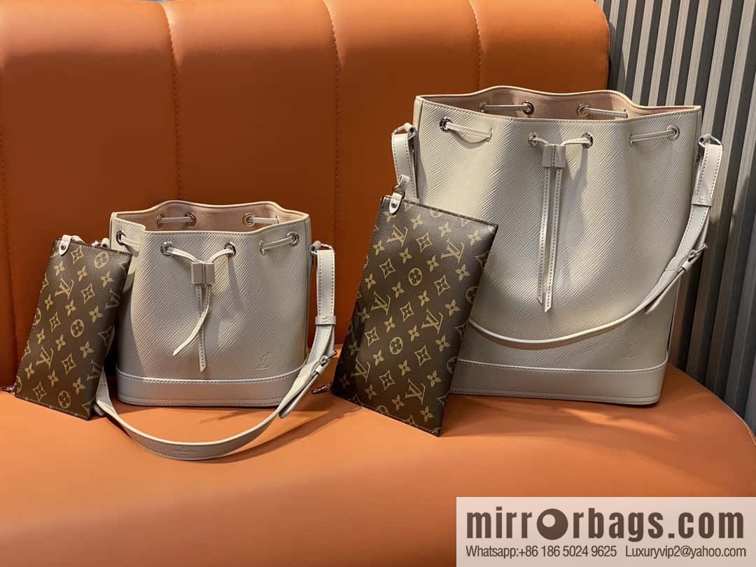 [Boutique‑grade] M12848 quartz white/small, water ripple bucket bag series Noé BB bucket bag