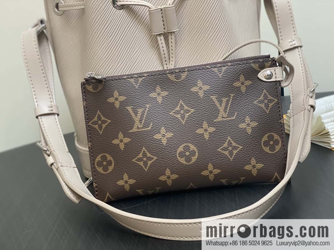 [Boutique‑grade] M12848 quartz white/small, water ripple bucket bag series Noé BB bucket bag