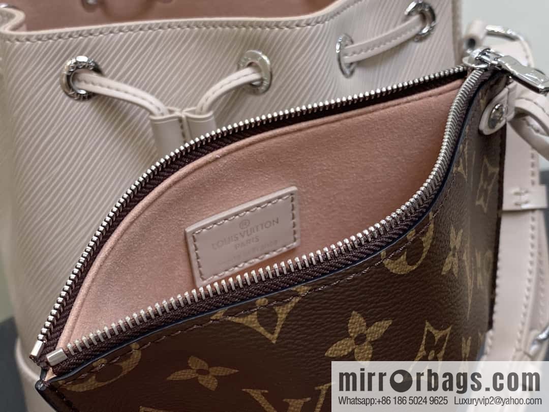 [Boutique‑grade] M12848 quartz white/small, water ripple bucket bag series Noé BB bucket bag