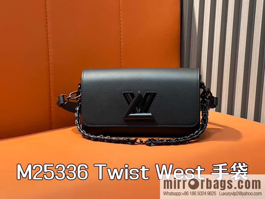 [Boutique‑grade] M25336 black, Darth Vader water ripple chain bag Twist West handbag M24549 24603