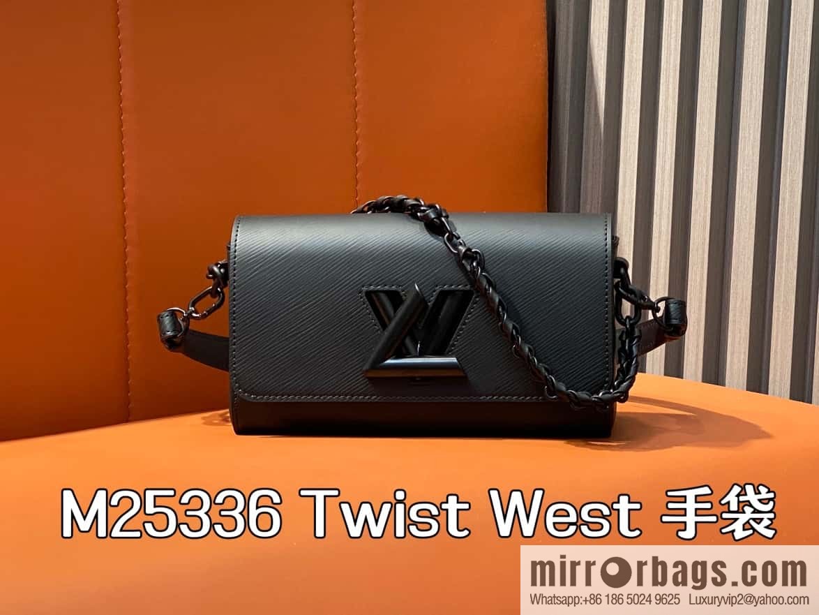 [Boutique‑grade] M25336 black, Darth Vader water ripple chain bag Twist West handbag M24549 24603