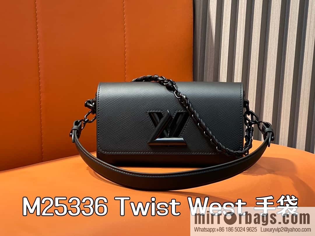 [Boutique‑grade] M25336 black, Darth Vader water ripple chain bag Twist West handbag M24549 24603