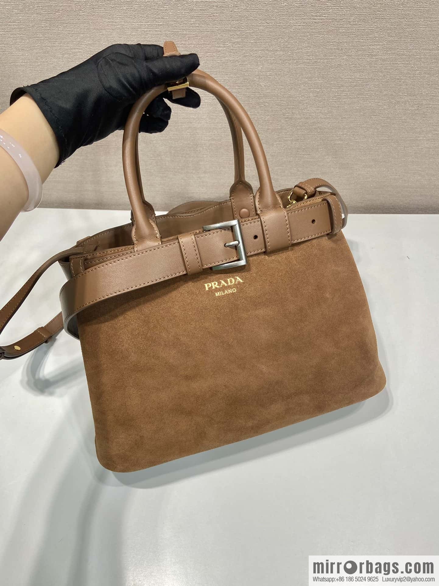 PRADA 🎉 new women's bag 🎉 1BA434 fleece leather🎉🎉