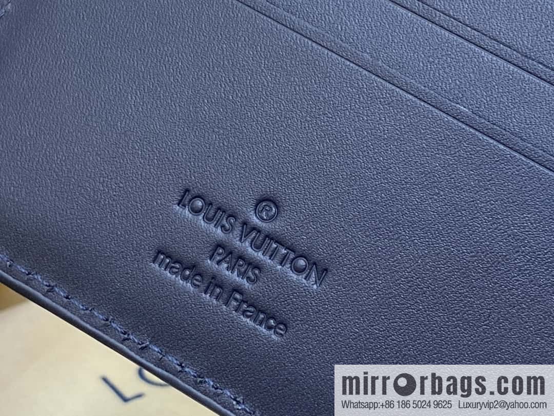 [Boutique‑grade] M11531 dark blue full leather, short suit clip series MULTIPLE wallet m82273 82274 82808 Multiple wallets