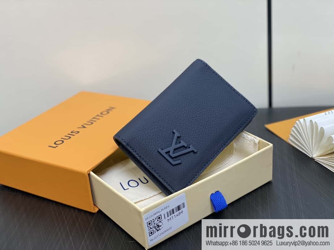 [Boutique‑grade] M11489 dark blue, full leather card bag wallet series, pocket Aer wallet M81730 69979