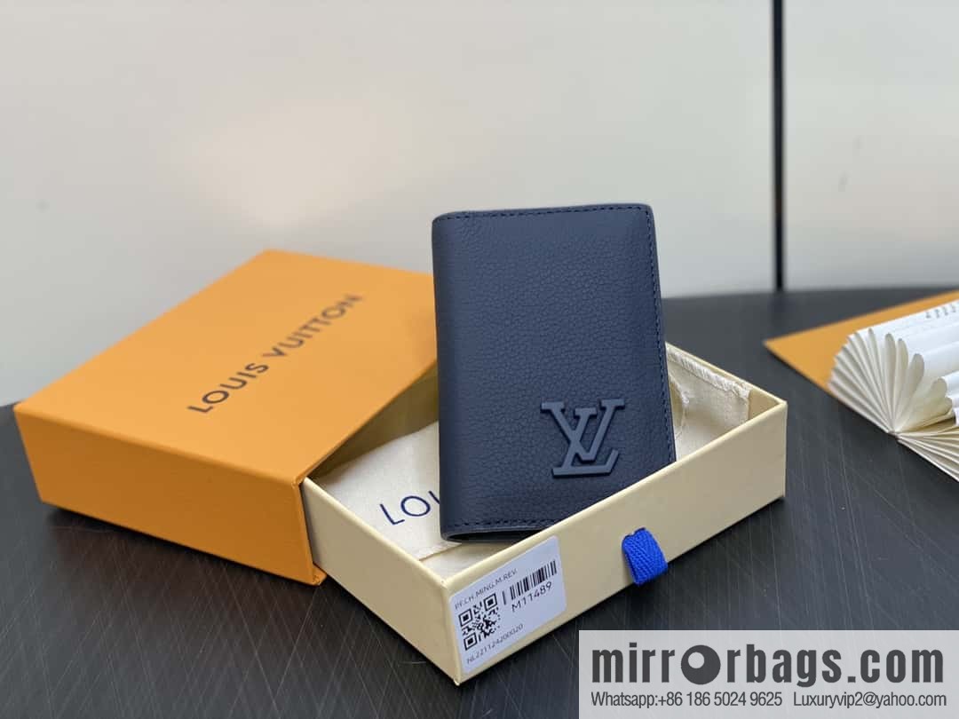 [Boutique‑grade] M11489 dark blue, full leather card bag wallet series, pocket Aer wallet M81730 69979