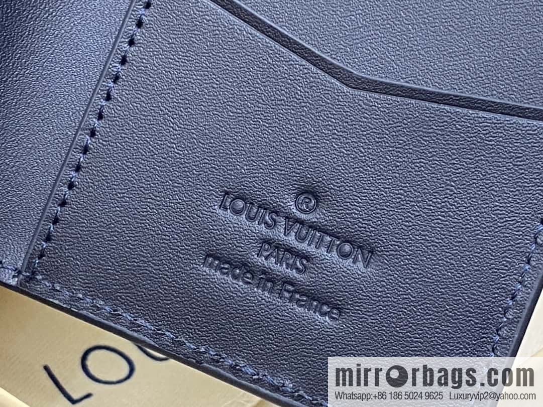 [Boutique‑grade] M11489 dark blue, full leather card bag wallet series, pocket Aer wallet M81730 69979