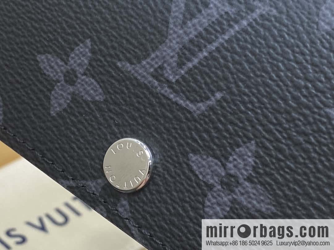 [Boutique‑grade] M12598 black flower, three-fold wallet series Victor wallet