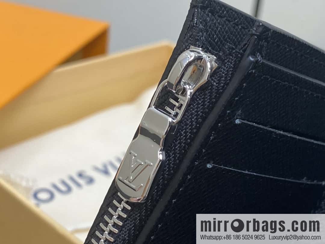 [Boutique‑grade] M12598 black flower, three-fold wallet series Victor wallet