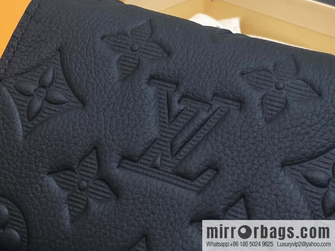 [Boutique‑grade] M12635 black full leather embossed M12598 three-fold wallet series Victor wallet
